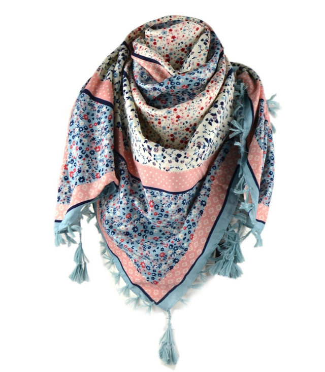 BOHO folk scarf with flowers