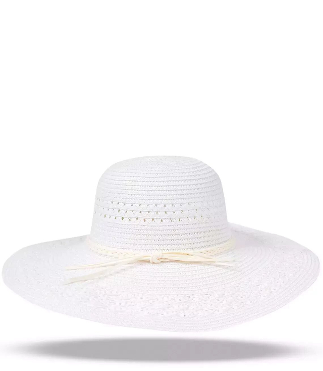 Fashionable large women's wide brim openwork hat