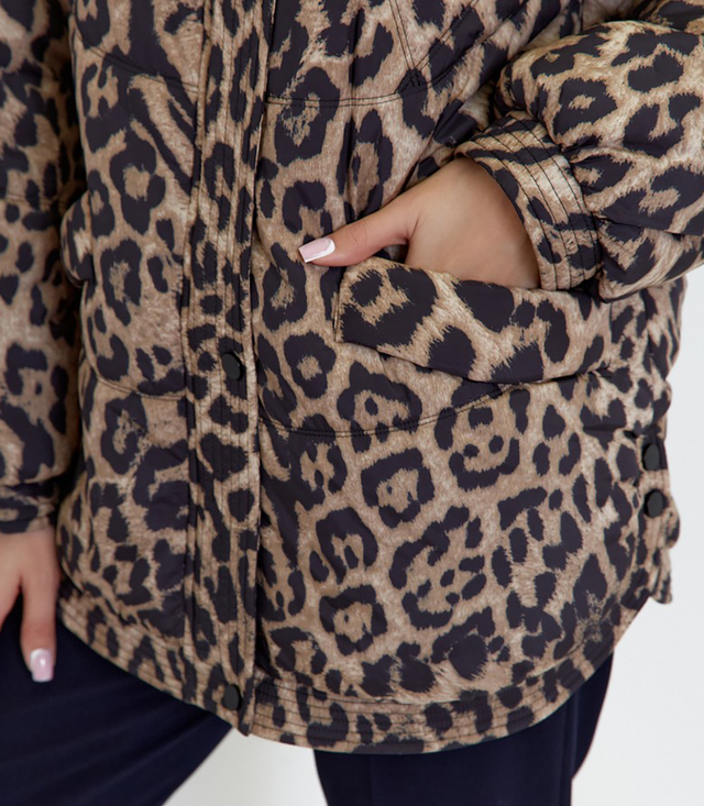 Women's quilted winter jacket with hood KORNELIA