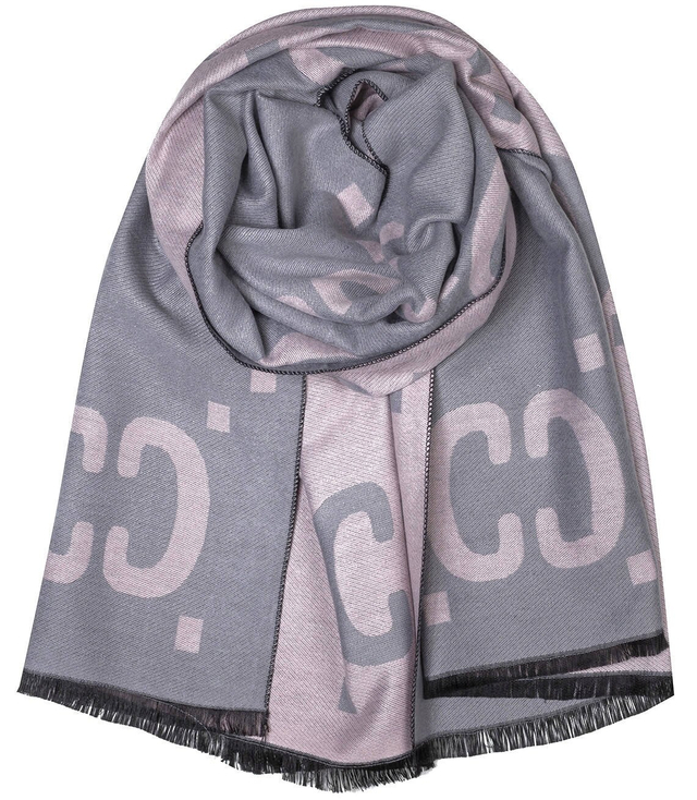 Szal szalik tkana chusta wzór CC dwustronny