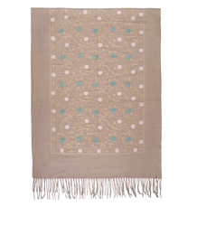 Women's patterned shawl with tassels 