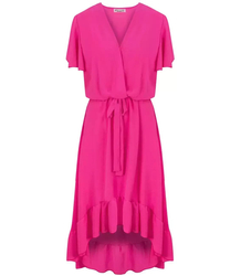 Envelope MAXI dress with Spanish frill