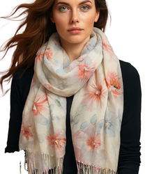 Women's floral pattern scarf 180x70
