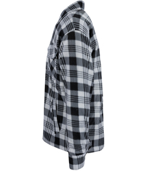Warm fleece checked men's shirt insulated with faux fur