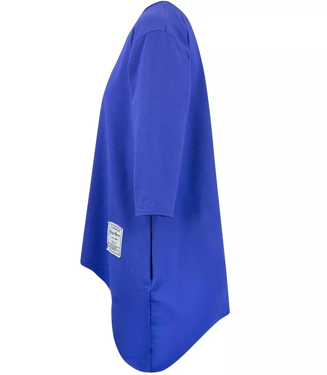 Oversize sweatshirt blouse with asymmetric bottom