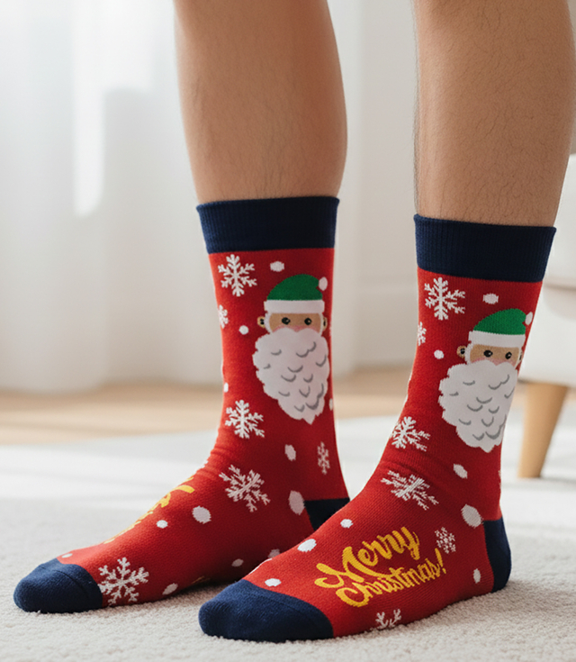Men's Christmas socks - winter, warm, Christmas patterns