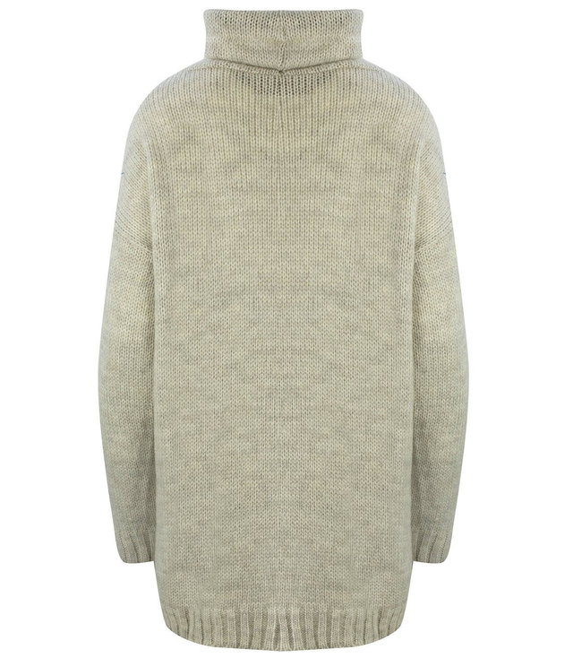 Długi ciepły sweter bluza kangurka gładka