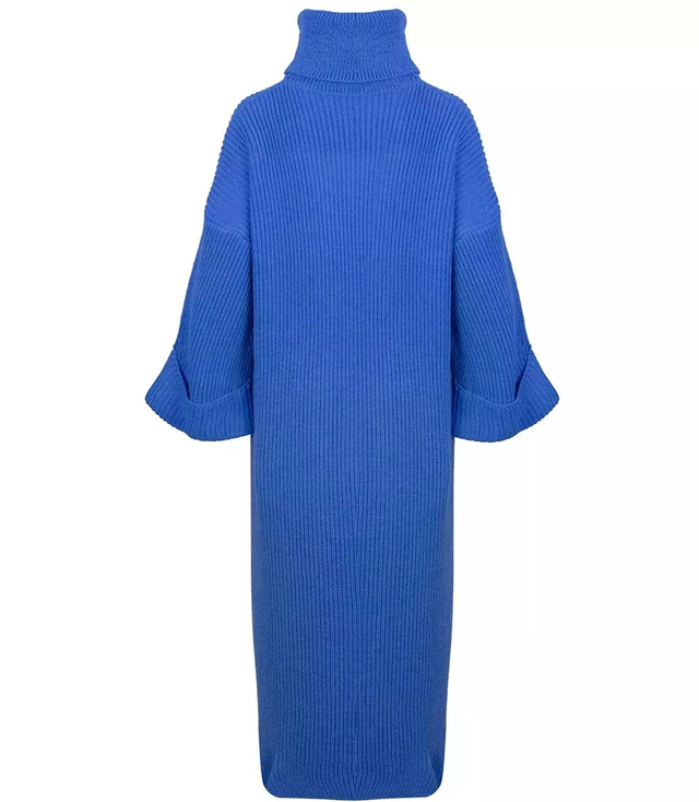 Ribbed MAXI turtleneck sweater dress