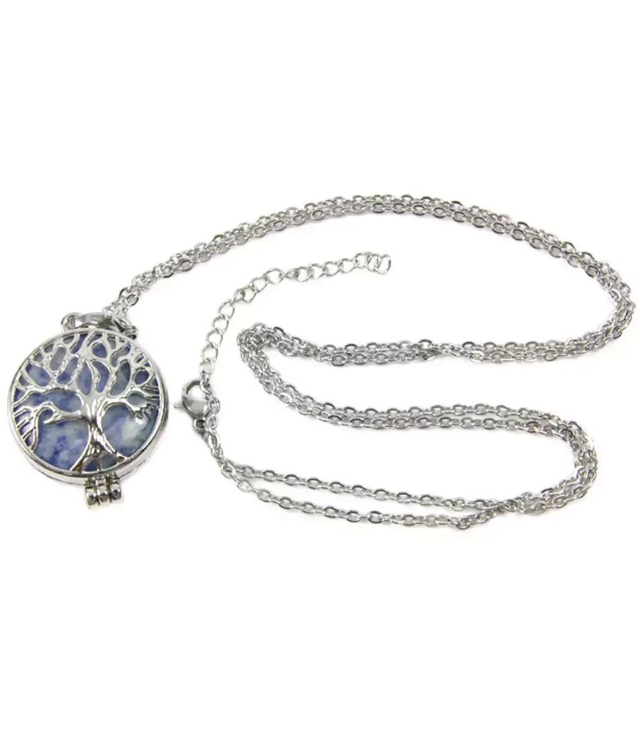 Sodalite surgical steel necklace Gift