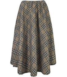 Spódnica rozkloszowana w kratę midi maxi