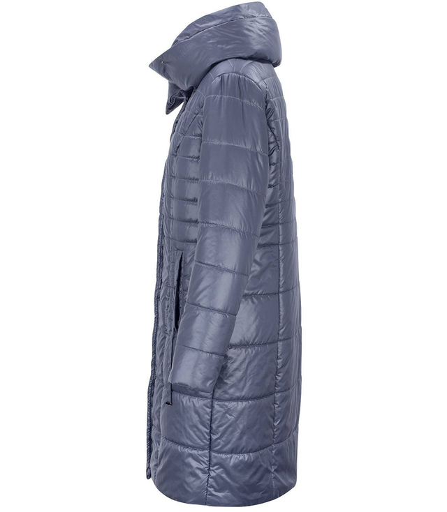 Długi elegancki pikowany płaszcz damski ocieplany AMELIA