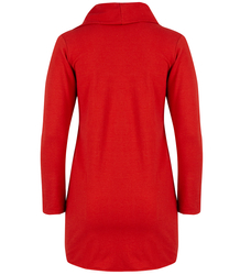 Thin long sweatshirt with a diagonal zipper and a BEATA neck warmer