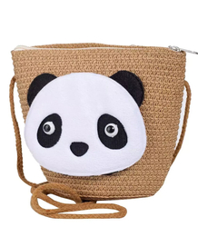 Set of braided panda ears hat + handbag