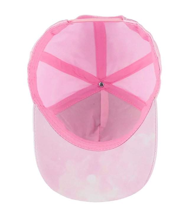 Children's baseball cap decorated with a cute girly print