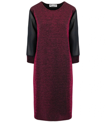 Elegant trapeze dress with brocade midi length SOFIA