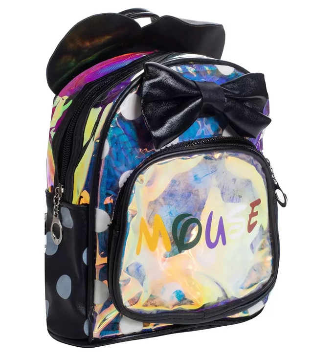 Charming children's holographic backpack MOUSE USZKA