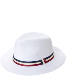 Men's Panama hat with three-color stripe