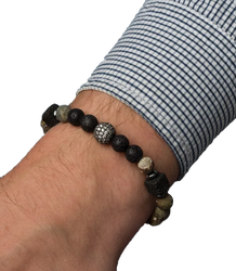 Men's bracelet with natural stones