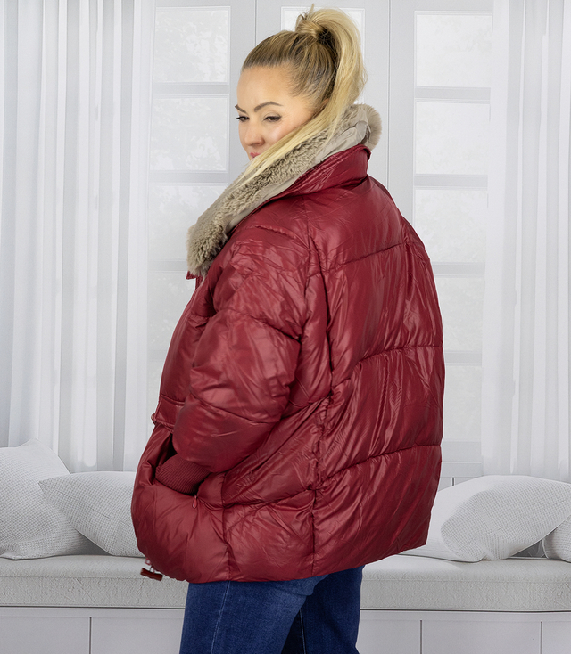 Winter jacket with decorative fur on the collar FIBI