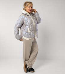 Quilted jacket with pearl sheen and tracksuit inserts ARIA