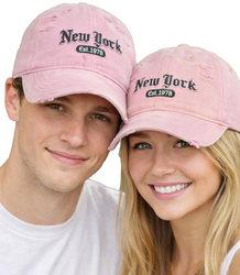 Czapka z daszkiem drapowana z naszywką NEW YORK UNISEX