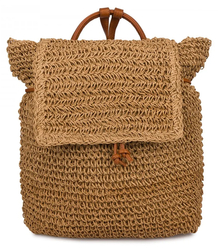 Backpack boho braided straw summer stylish for summer 