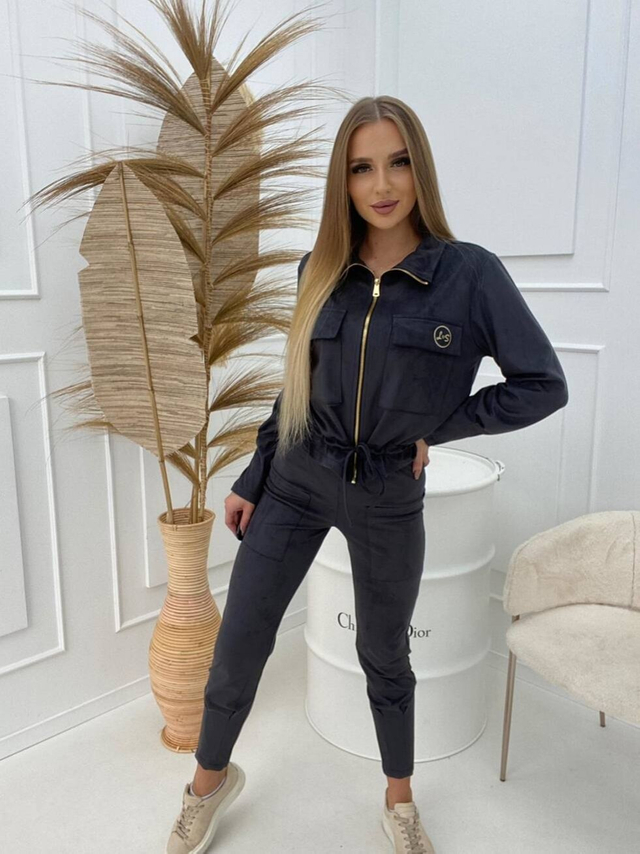 Dres komplet bluza i spodnie z zamszu