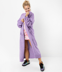 Long warm melange cardigan AURORA