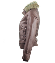 WARM SHORT WOMEN'S JACKET WITH PILOT FUR