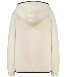 Fleece sweatshirt with a warm hood and fleece hem