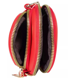 Small mini bag with 2 zipper compartments sachet