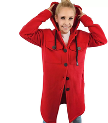 Warm long sweatshirt cotton shirt jacket