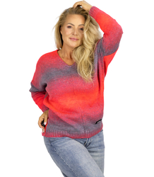 Ciepły damski sweter oversize piękny OMBRE