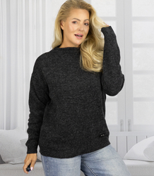 Ciepły sweter damski oversize dekolt łódka MARLENA