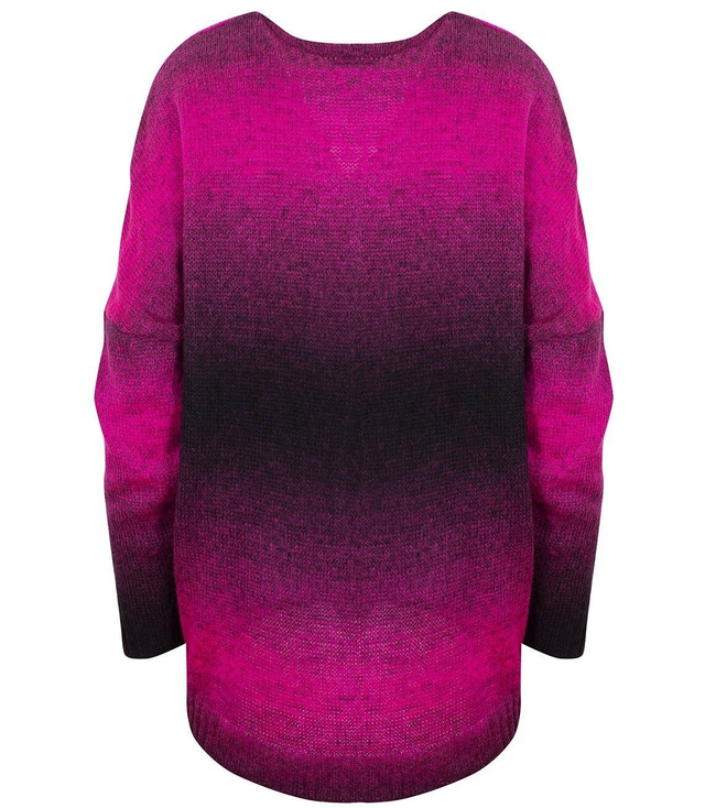 Ciepły damski sweter oversize piękny OMBRE