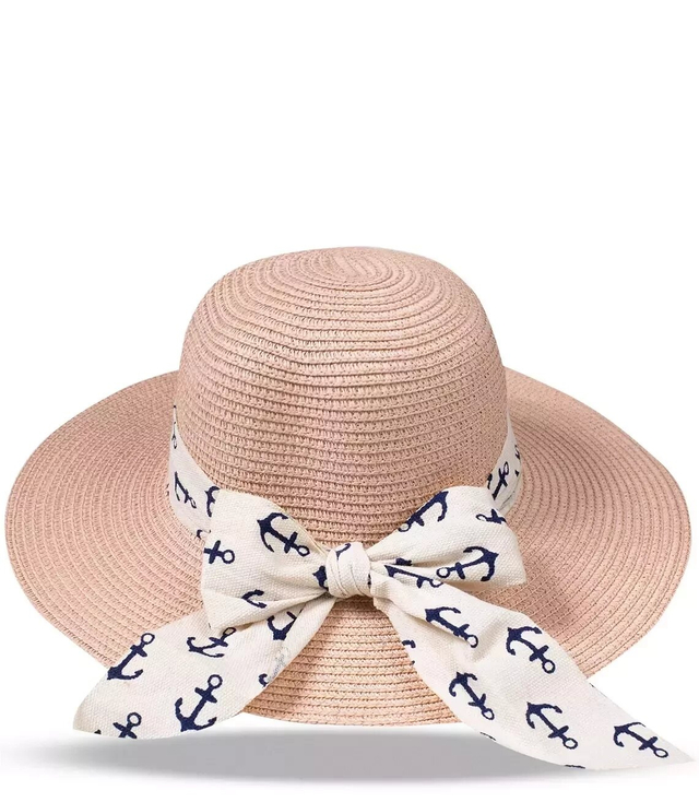 Women's straw hat with a sailor style bow