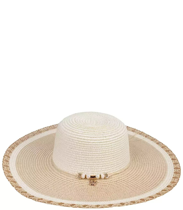 Duży kapelusz słomkowy szerokie rondo dwukolorowy