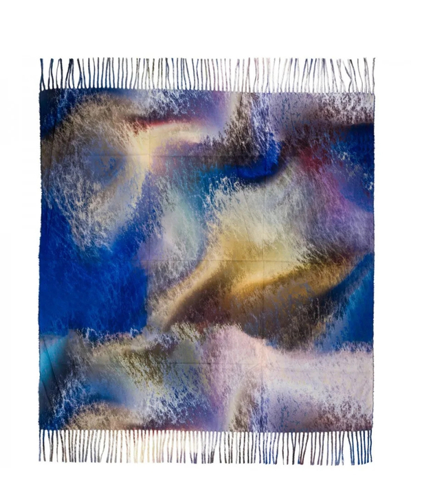 Fashionable multicolored shawl scarf with tassels