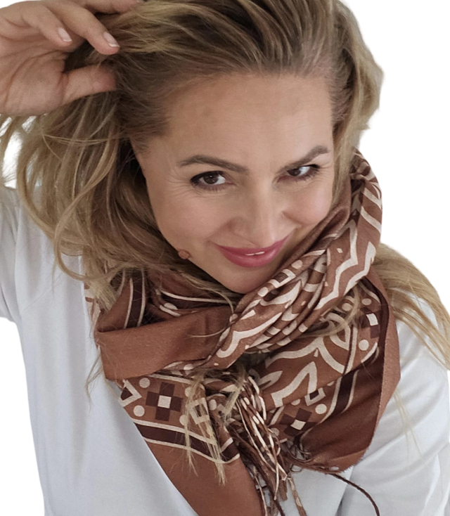 Shawl Scarf Stylish warm abstract pattern soft smooth 180x70 cm