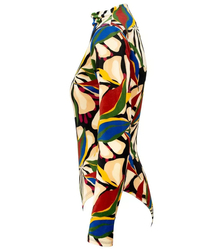 Velor body with turtleneck pattern and colorful print