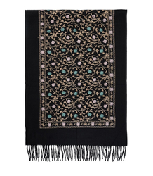 Women's patterned shawl with tassels 