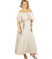 Airy maxi dress with ruffles and waist tie STELLA