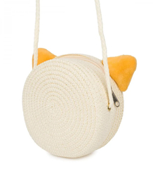 Children's Round Handbag with Cat Ears for Girls