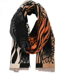 Warm scarf shawl fringe camouflage mottle soft smooth 180x65 cm