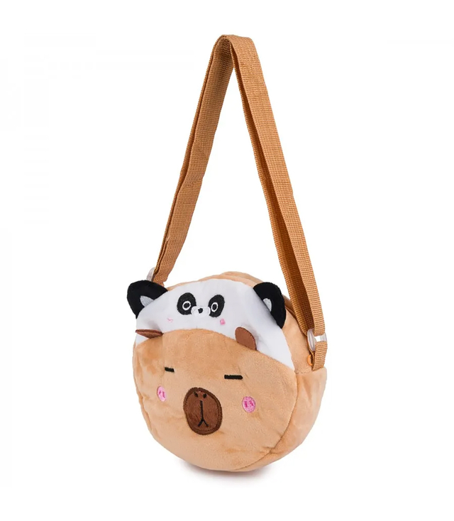 Children's round teddy bear plush bag