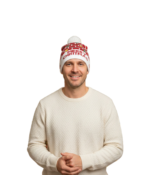 Winter Christmas hat with pom-pom - perfect for preze