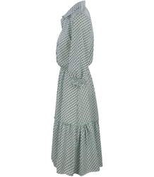 długa sukienka SZMIZJERKA falbanka ROMBY