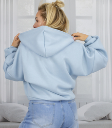  Bluza bawełna pastelowa rozpinana MODNY KRÓJ oversize