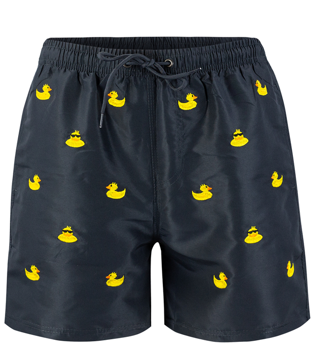 Swim shorts decorated with a summer pattern on the front