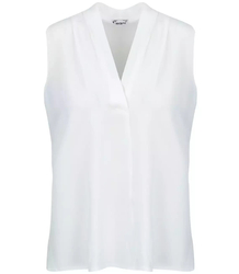 Elegant blouse with a ruffled V-neckline
